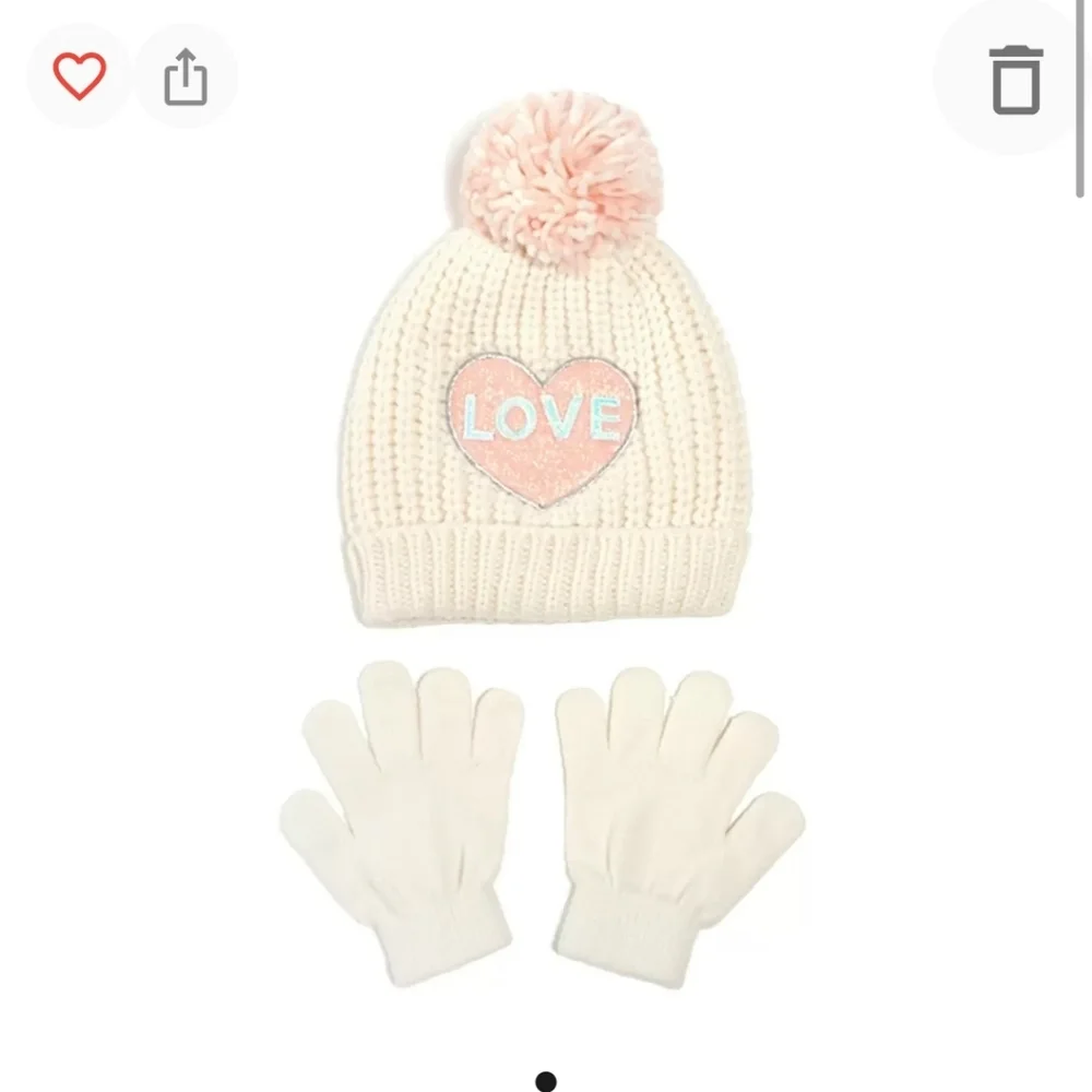 3 for $30. Little girls 2 piece love set hat and gloves